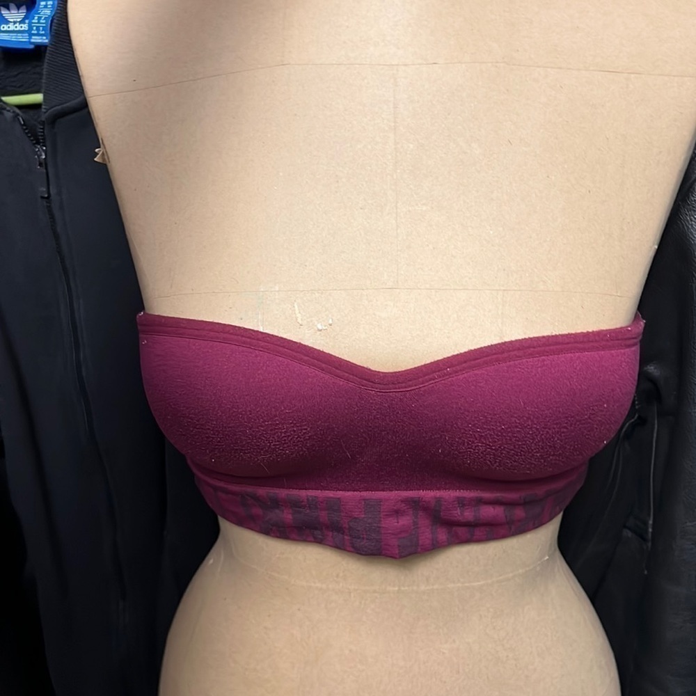 PINK Victoria’s Secret Cool & comfy bandeau in size XS Maroon in color
